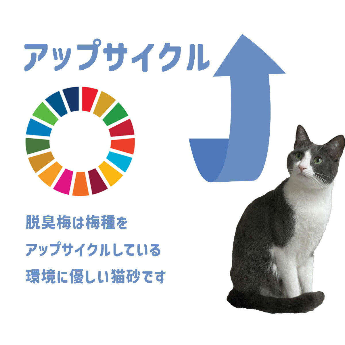 脱臭梅 猫ちゃんの消臭トイレ砂 猫砂 3L×8袋【送料無料】