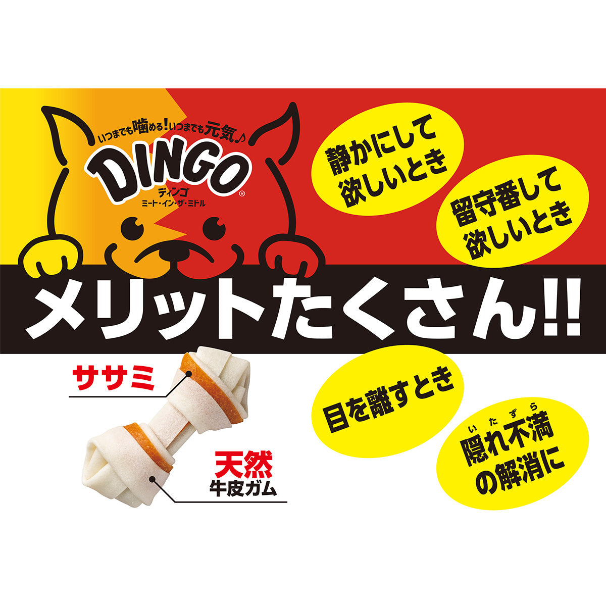 ディンゴ 犬用おやつ ミート イン ザ ミドル チキンディップ 8本 Dingo ガム 歯磨き デンタルケア ドッグトリーツ