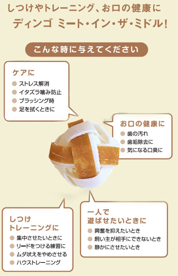 ディンゴ 犬用おやつ ミート イン ザ ミドル チキンボール ミニ 10個 Dingo ガム 歯磨き デンタルケア ドッグトリーツ