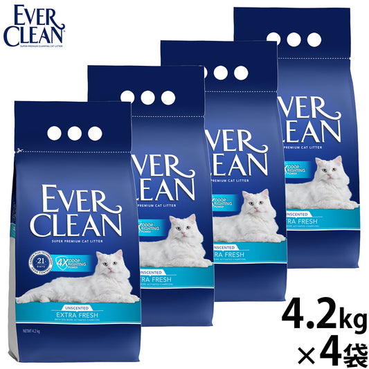 エバークリーン EVER CLEAN エクストラフレッシュ 猫砂 無香タイプ 4.2kg×4袋