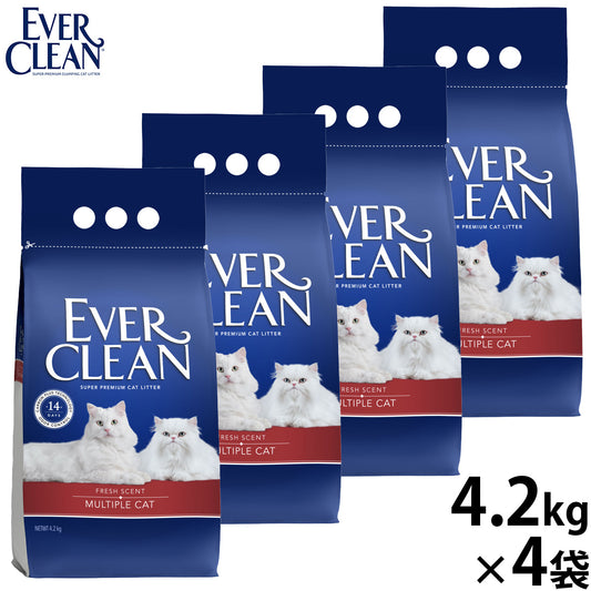 エバークリーン EVER CLEAN 多頭飼い用猫砂 芳香タイプ 4.2kg×4袋