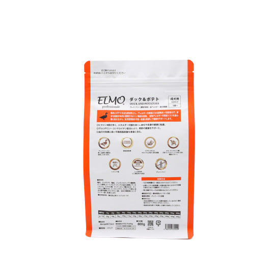 エルモ ELMO ドッグフード アダルト ダック＆ポテト （低GI） プロフェッショナーレ 800g