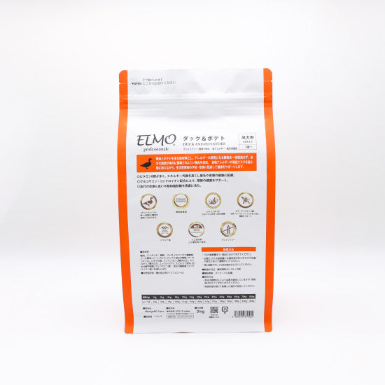 エルモ ELMO ドッグフード アダルト ダック＆ポテト （低GI） プロフェッショナーレ 3kg