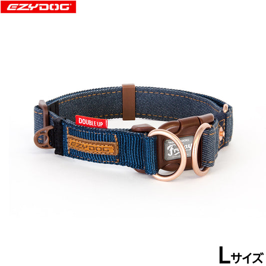 イージードッグ EZYDOG プレミアム デニム コレクション ダブルロックカラー L デニム【送料無料】
