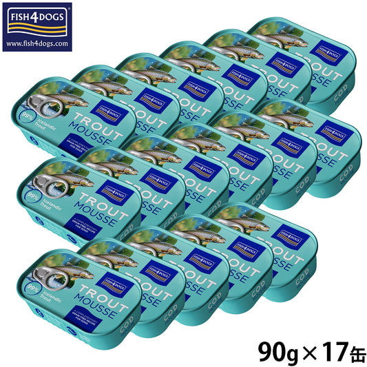 フィッシュ4ドッグ FISH4DOG トラウトムース ドッグフード 90g×17缶