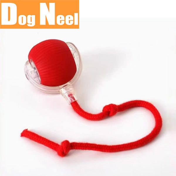 DOG NEEL ドッグニール 猫のおもちゃ 電動自動走行ボール ひも付き レッド レッド