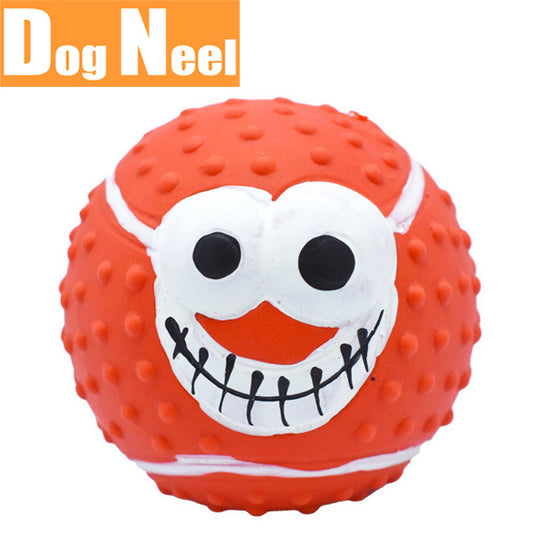 DOG NEEL ドッグニール 犬のおもちゃ ラテックストイ 野球ボール 音笛付き レッド レッド