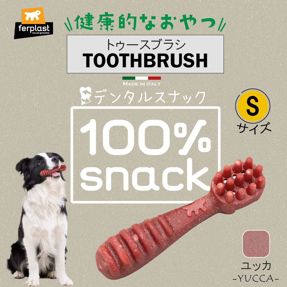 ファープラスト 犬用おやつ ベジタリアンデンタルスナック トゥースブラシ ユッカ S 4ピース デンタルガム デンタルケア 歯磨きガム