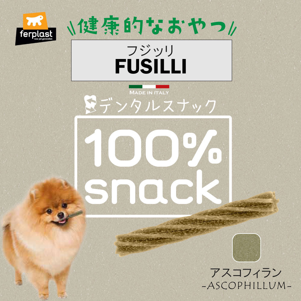 ファープラスト 犬用おやつ ベジタリアンデンタルスナック フジッリ アスコフィラン 6ピース デンタルガム デンタルケア 歯磨きガム