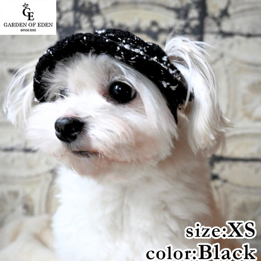 犬の帽子 ガーデンオブエデン ファンシーツイードHAT XS ブラック