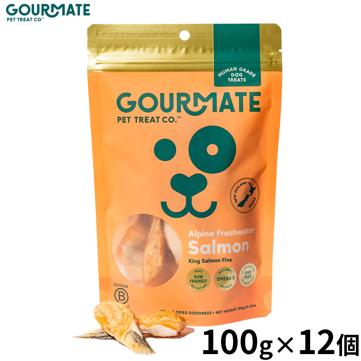 GOURMATE グルメイト トリーツ アルパインサーモン 犬猫用おやつ 100g×12個