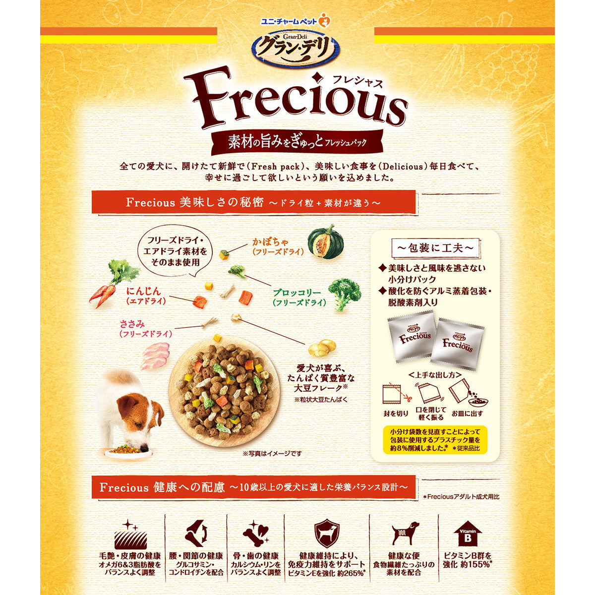 グラン・デリ Frecious フレシャス ドッグフード 10歳以上用 チキン＆ビーフ入り 2kg×4個