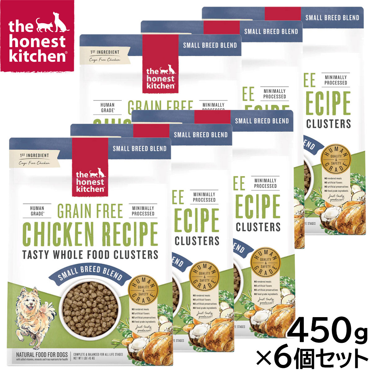 オネストキッチン HONEST KITCHEN ドッグフード クランチ グレインフリー チキン 450g×6個セット