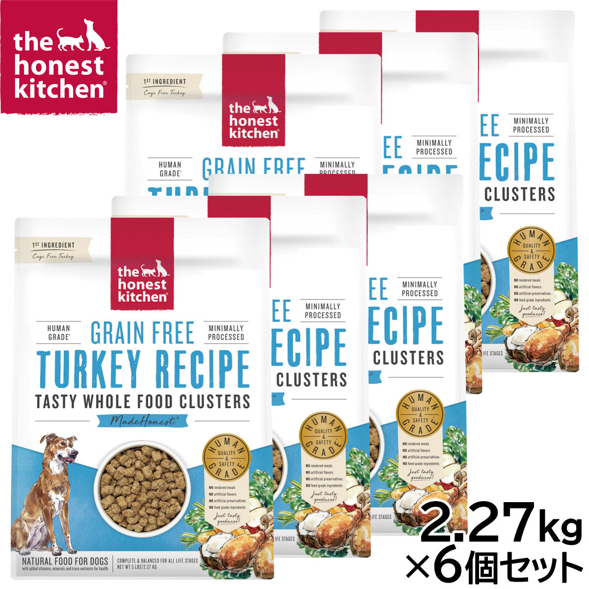 オネストキッチン HONEST KITCHEN ドッグフード クランチ グレインフリー ターキー 2.27kg×6個セット