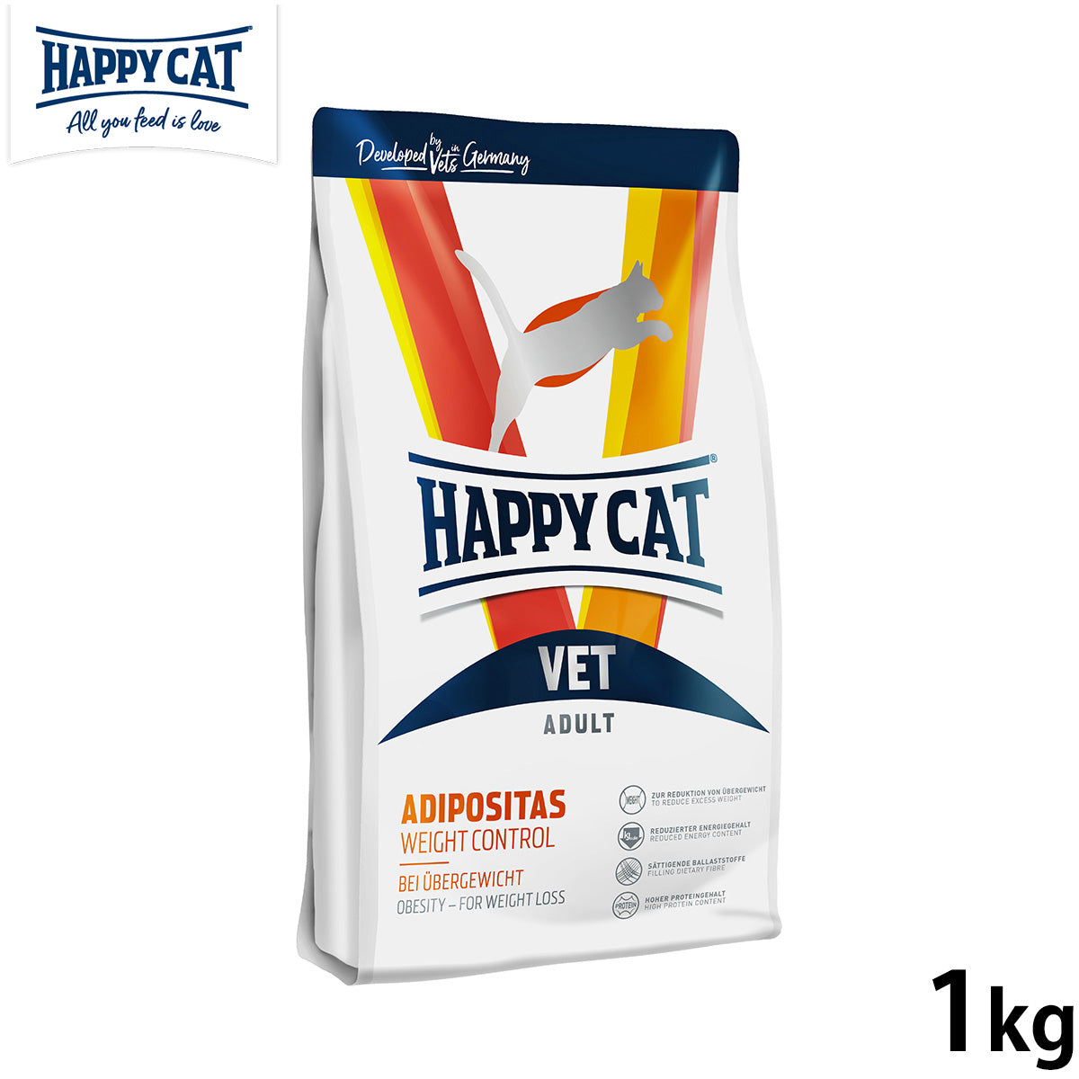 HAPPY CAT VET ハッピーキャット キャットフード 猫用療法食 アディポシタス（肥満ケア） 1kg