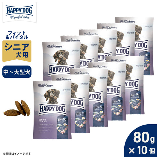HAPPY DOG ハッピードッグ ドッグフード フィット&バイタル シニア(中~大型犬) 80g×10個セット