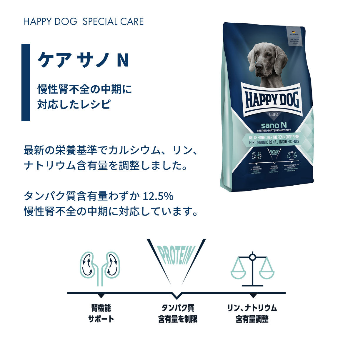 ハッピードッグ HAPPY DOG ドッグフード スペシャルケア ケアサノN 腎臓ケア（成犬～シニア犬用） 80g