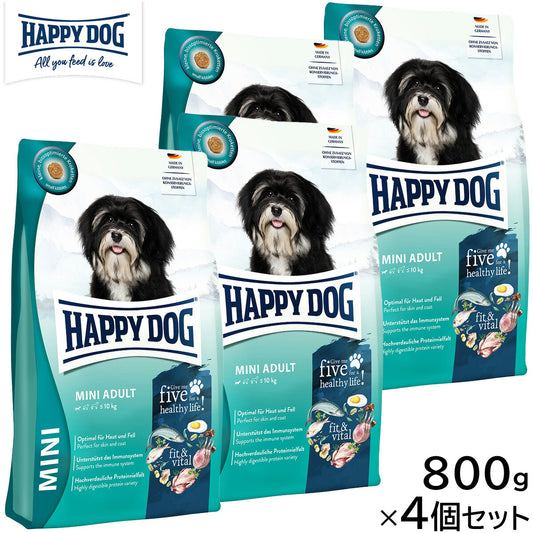 HAPPY DOG ハッピードッグ ドッグフード ミニ フィット&バイタル アダルト(成犬用) 800g×4個セット【送料無料】