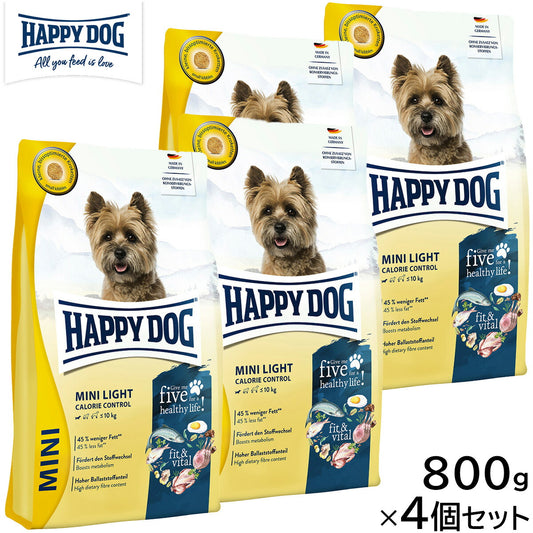 HAPPY DOG ハッピードッグ ドッグフード ミニ フィット&バイタル ライト(カロリーコントロール)(成犬用) 800g×4個セット【送料無料】