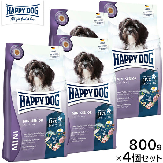 HAPPY DOG ハッピードッグ ドッグフード ミニ フィット&バイタル シニア(シニア犬用) 800g×4個セット【送料無料】