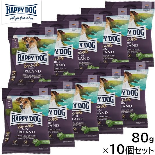 HAPPY DOG ハッピードッグ ドッグフード ミニ センシブル アイルランド サーモン&ラビット スキンケア(成犬~シニア犬用) 80g×10個セット