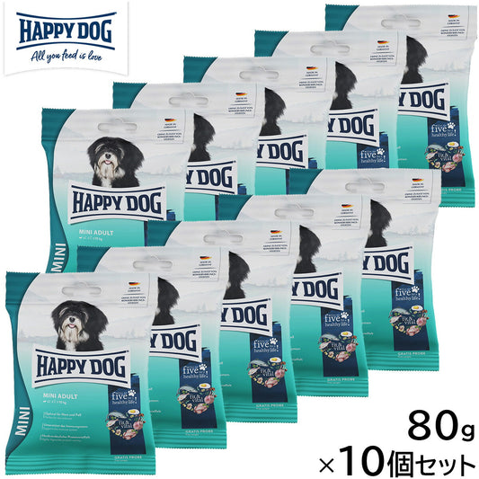 HAPPY DOG ハッピードッグ ドッグフード ミニ フィット&バイタル アダルト(成犬用) 80g×10個セット