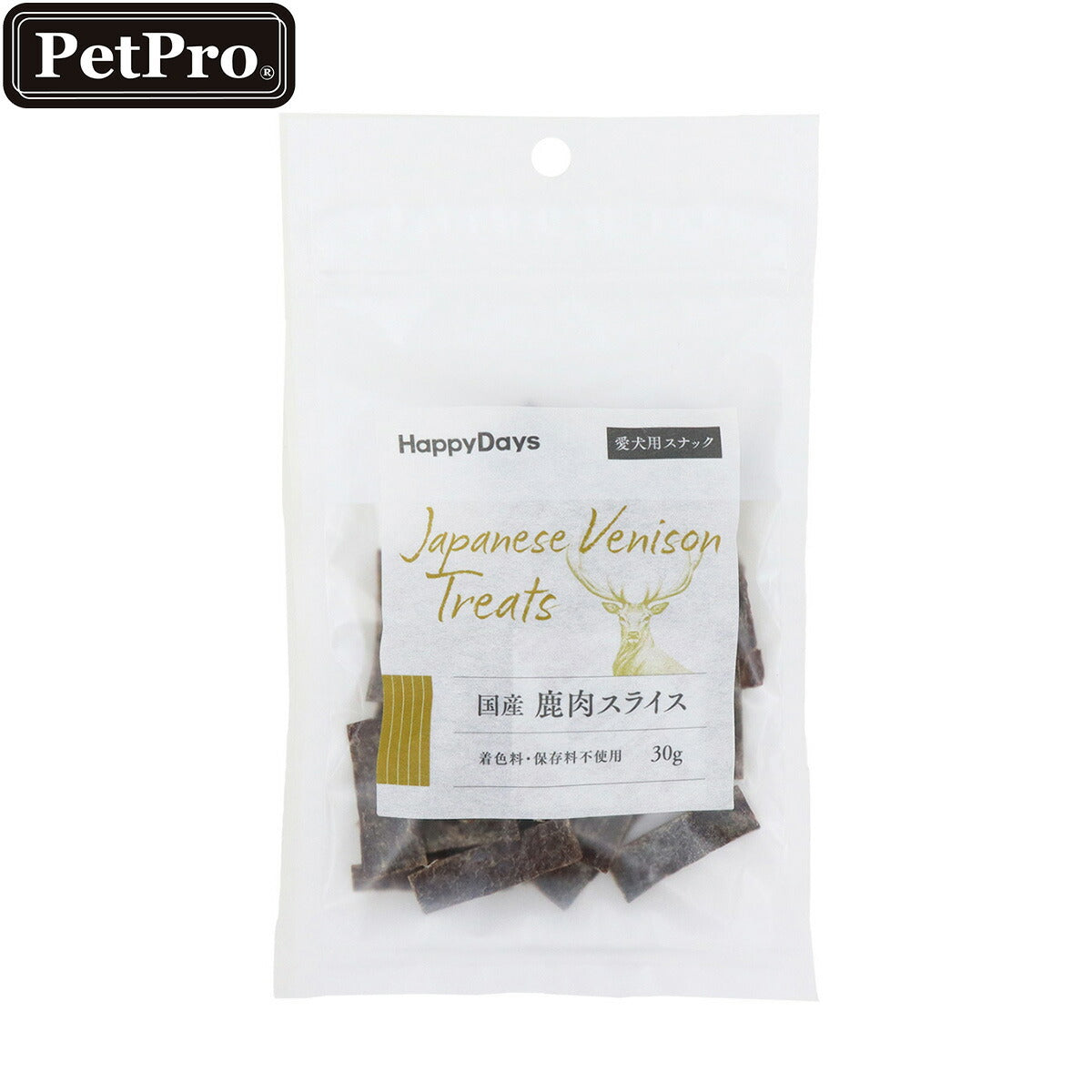 HappyDays 国産鹿肉スライス 犬用 30g 無添加 犬用おやつ