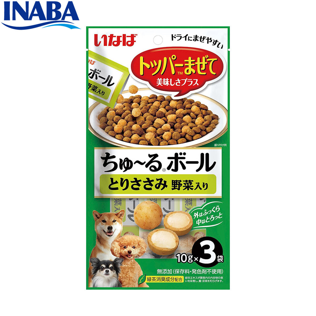 いなば 犬用 ちゅ～るボール とりささみ 野菜入り 10g×3袋