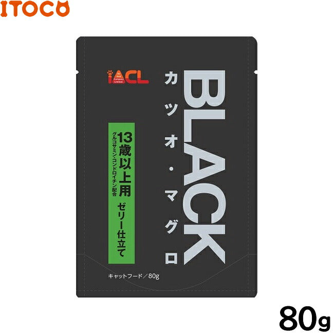 iACL BLACK キャットフード カツオ・マグロ 13歳以上用 ゼリー仕立て 80g