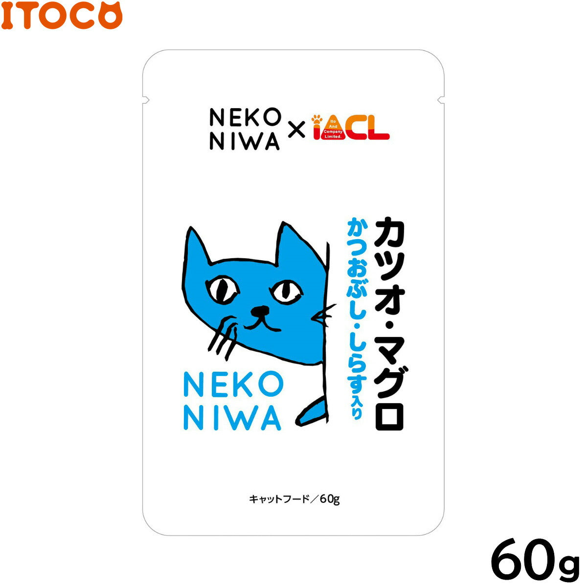 NEKONIWA キャットフードパウチ カツオ・マグロ かつおぶし・しらす入り 60g