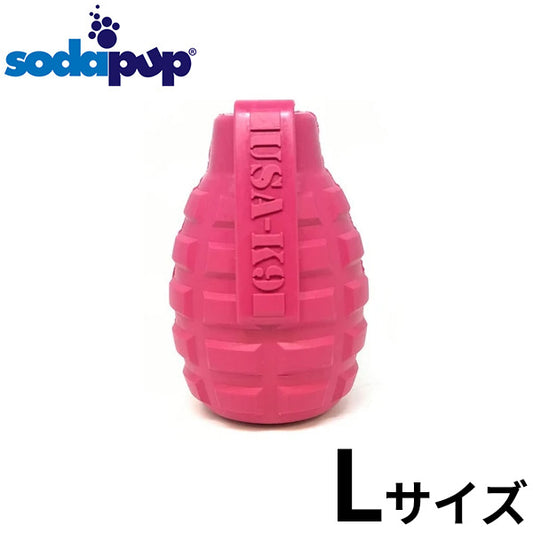 ソダパップ チュートイ＆トリートディスペンサー USA-K9 パピー グレネード L ピンク【送料無料】
