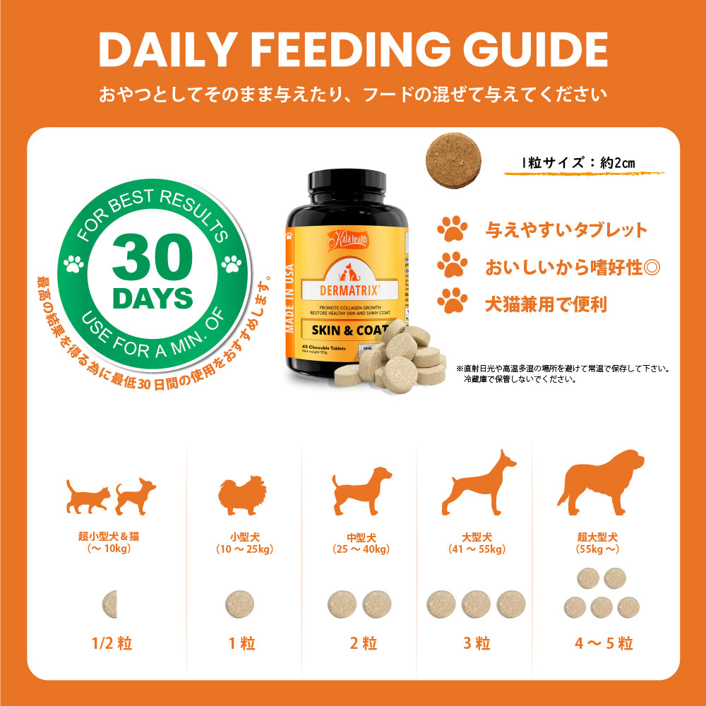 ファンタジーワールド カラヘルス サプリメント ダーマトリックス 45粒【送料無料】 皮膚 被毛