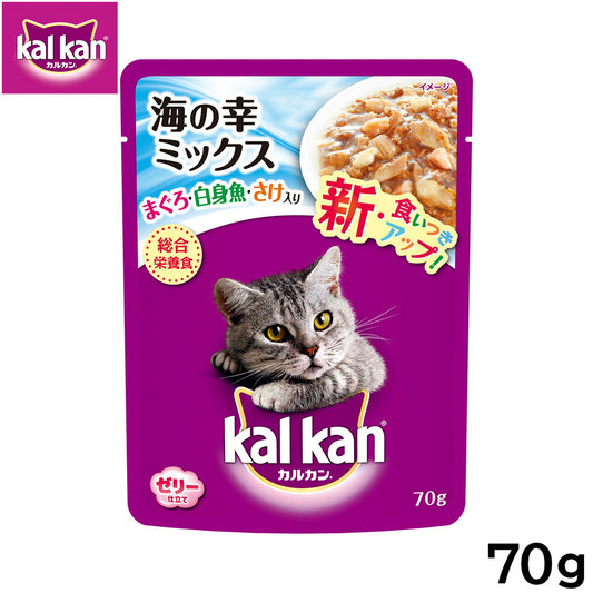 カルカン キャットフード パウチ 成猫用 海の幸ミックス まぐろ・白身魚・さけ入り 70g パテ ペースト