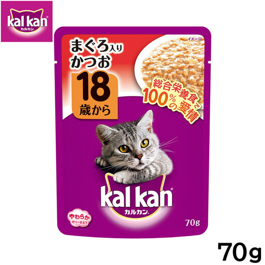カルカン キャットフード パウチ 18歳から まぐろ入りかつお 70g パテ ペースト