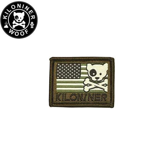 KILONINER キロナイナー カスタマイズ用パッチ Mini Freedom Crossbones Dog and Logo Patch Tan/Green