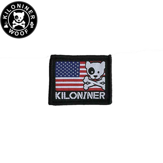 KILONINER キロナイナー カスタマイズ用パッチ Mini Freedom Crossbones Dog and Logo Patch Red/White/Blue