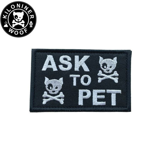 KILONINER キロナイナー カスタマイズ用パッチ ASK TO PET SKULL Patch Black