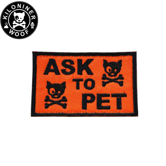 KILONINER キロナイナー カスタマイズ用パッチ ASK TO PET SKULL Patch Orange