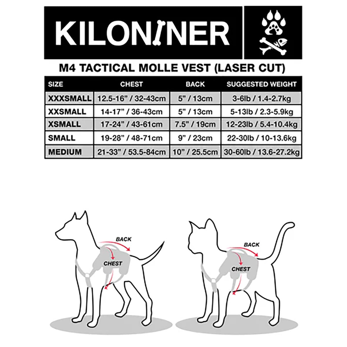 KILONINER キロナイナー M4 Tactical MOLLE Vest Laser Cut M4タクティカルモールベストレーザーカット ハーネス XXXS Black【送料無料】