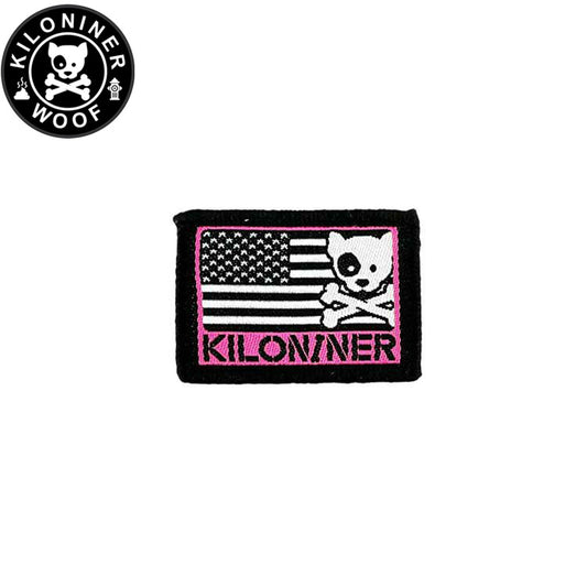 KILONINER キロナイナー カスタマイズ用パッチ Mini Freedom Crossbones Dog and Logo Patch Pink/Black