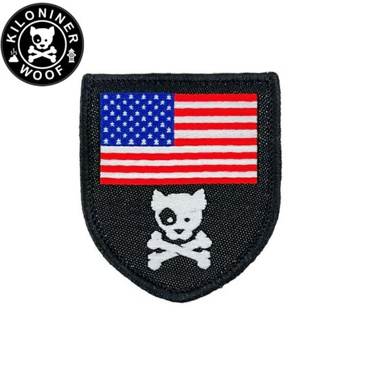 KILONINER キロナイナー カスタマイズ用パッチ Mini Aemerican Dog & Crossbones Shield Patch