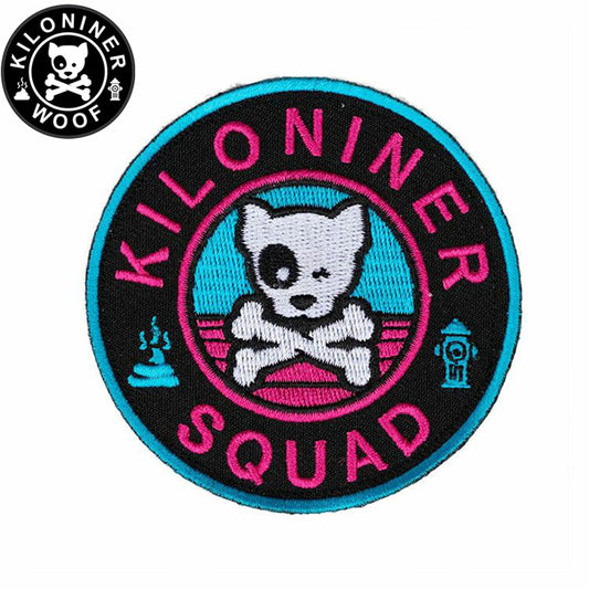 KILONINER キロナイナー カスタマイズ用パッチ Dog and Crossbones Patch Pink/Turquoise