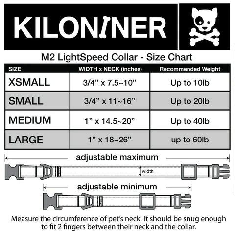 KILONINER キロナイナー M2C Lightspeed Collar ライトスピードカラー（首輪） M Wolf Grey【送料無料】