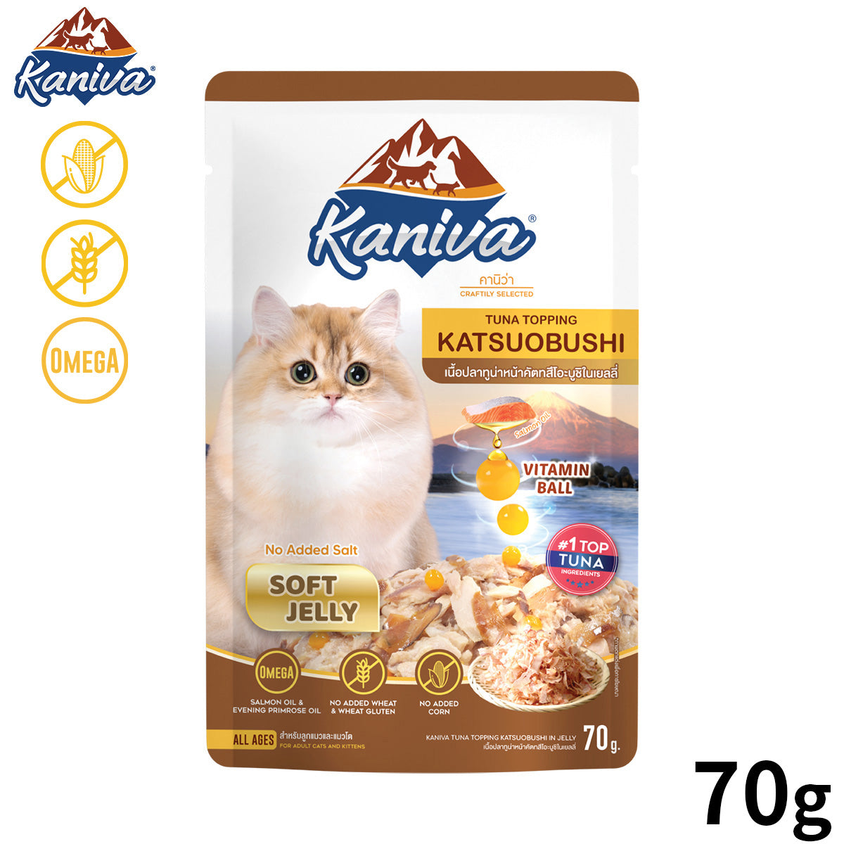 Kaniva カニワ かつおぶし＆ツナ 猫用 ウェットフード ソフトゼリー 70g