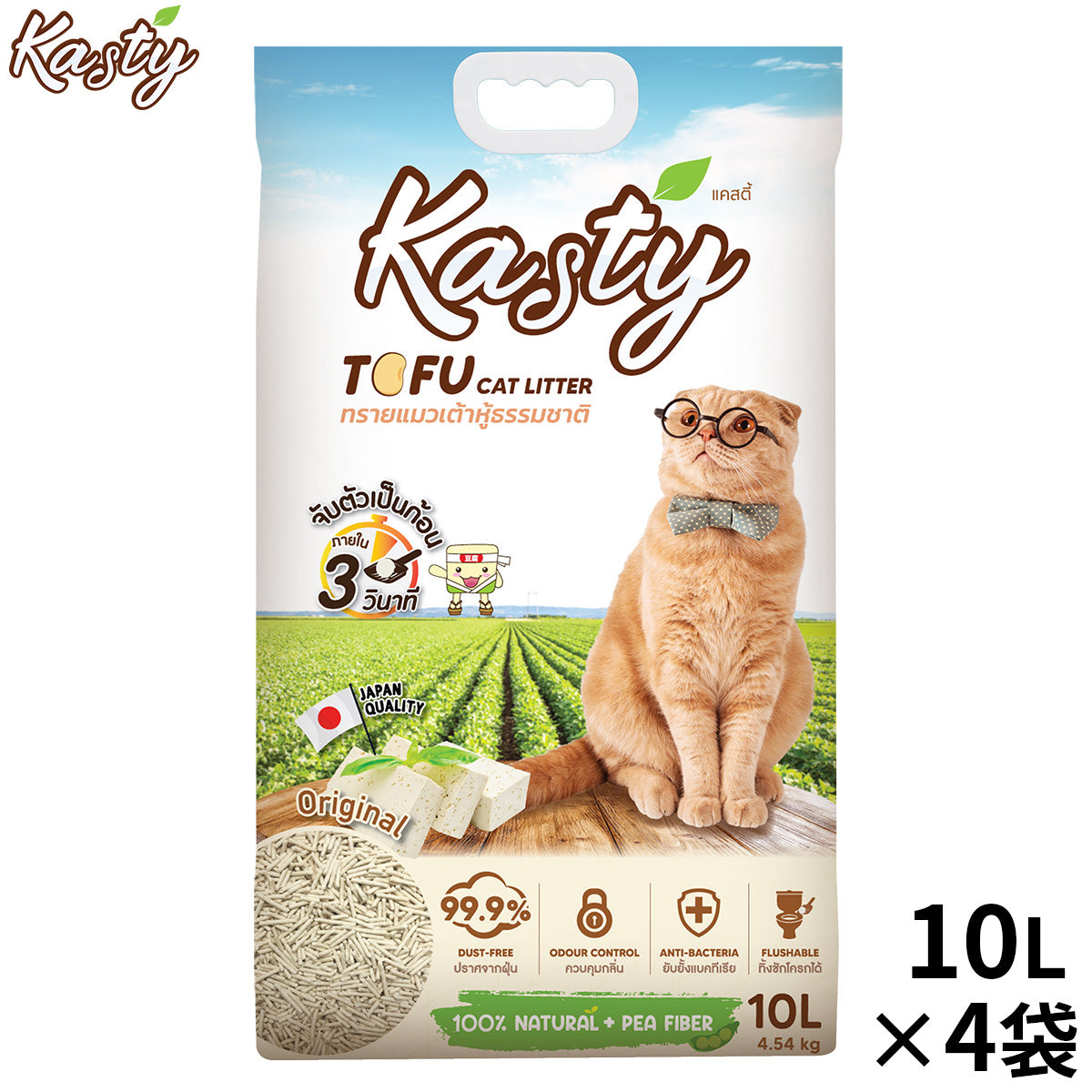 Kaniva カニワ Kasty キャスティー 豆腐猫砂 オリジナル 10L（4.54kg）×4個
