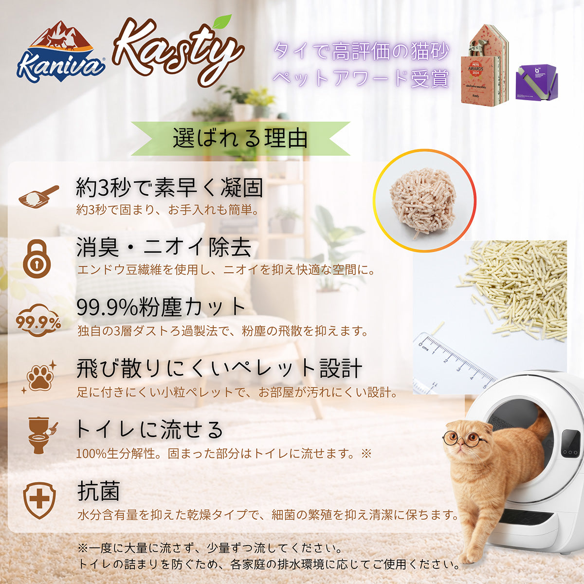 Kaniva カニワ Kasty キャスティー 豆腐猫砂 オリジナル 10L（4.54kg）