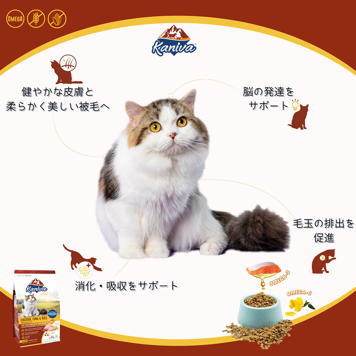 Kaniva カニワ チキン ツナ＆ライス キャットフード 1.5kg×6個