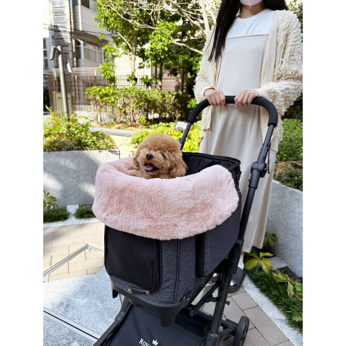 kuPla kuPla クプラクプラ ワンちゃんのカートクッション リバーシブル ピンク