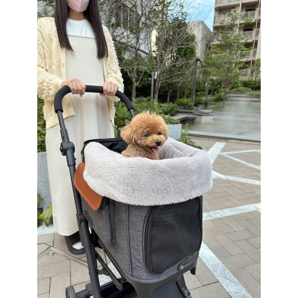 kuPla kuPla クプラクプラ ワンちゃんのカートクッション リバーシブル ボーダー