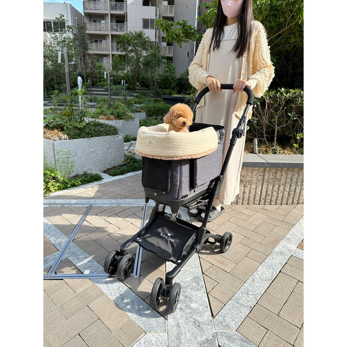 kuPla kuPla クプラクプラ ワンちゃんのカートクッション リバーシブル ベージュ
